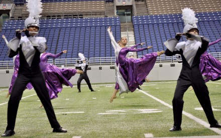 At the 4A State Marching Band Competition, Vandergrift High School performs at the Alamodome in San Antonio. Vandergrift HS placed ninth at the state competition. Cedar Park High School won the 4A title. Queen City High School won the 2A title, and Sundown High School won the 1A title. For a full list of results, go to http://utdirect.utexas.edu/uilsmbc/lbw2_sched_results.WBX?s_conference=1A&s_round=2&s_display_sw=R.