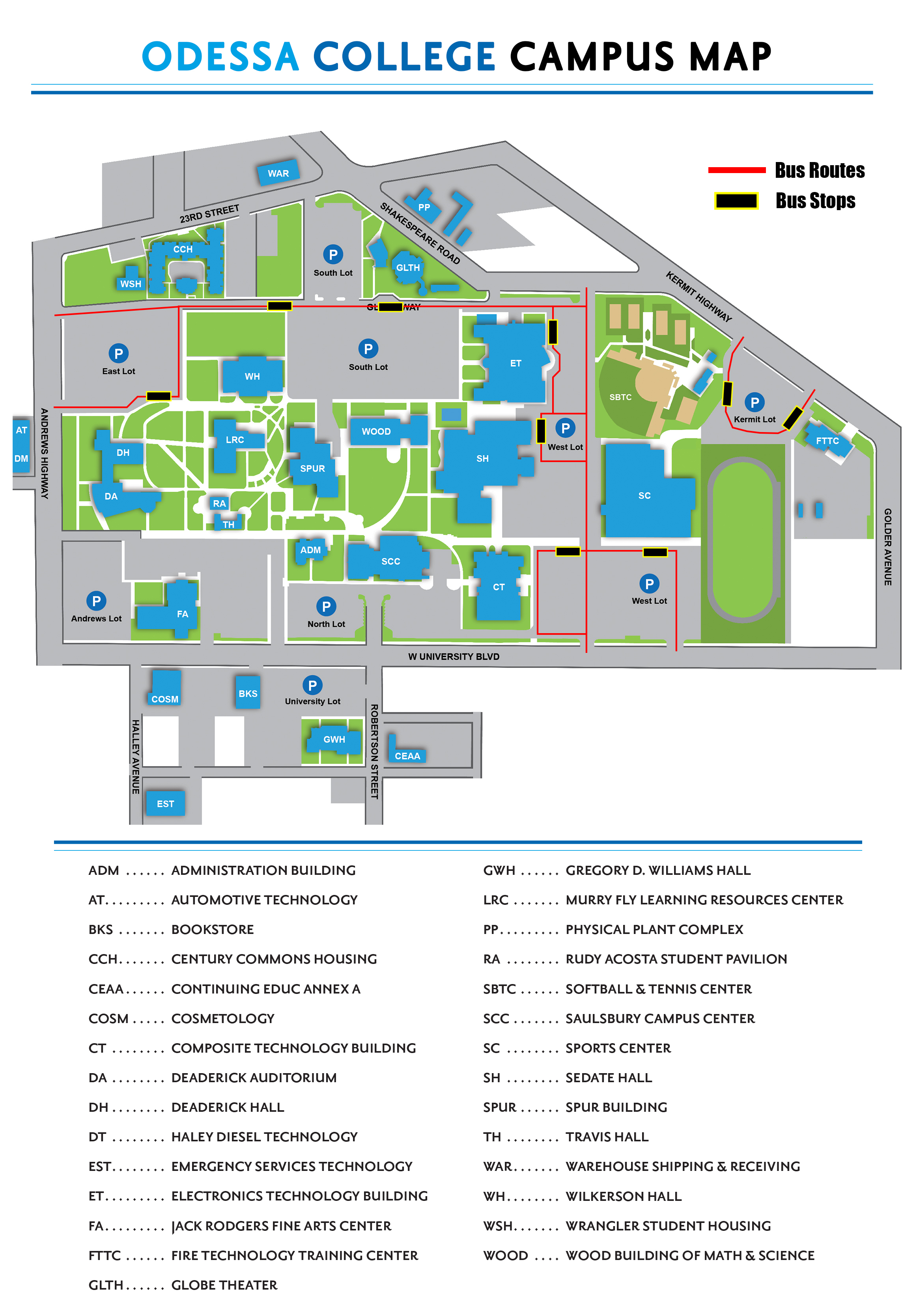 Odessa College Campus Map