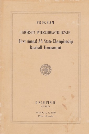 1949 State Baseball Championship program