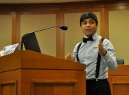 Jose Guardiola from Gregory-Portland High School addresses the current issue during finals at State Congress. The finals were held at the Texas State Capitol. 