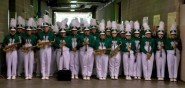 The Monahans High School band gets ready to march at the State Marching Band Competition at the Alamodome in San Antonio.