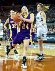 Peyton Little of Abilene Wylie goes up for a shot during their 3A semifinal game against Rockport Fulton.  Abilene Wylie went on to win the UIL 3A State Championship.  Peyton Little was the MVP of that game scoring 43 points.